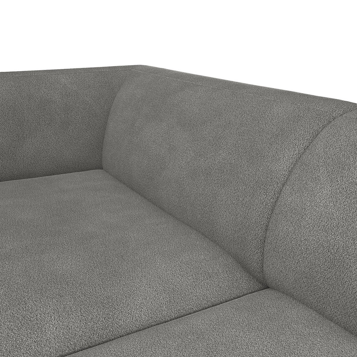 1,5-SITZER ECKSOFA mit Longchair - Schwarz/Grau, Textil/Metall (211/148cm) - home24