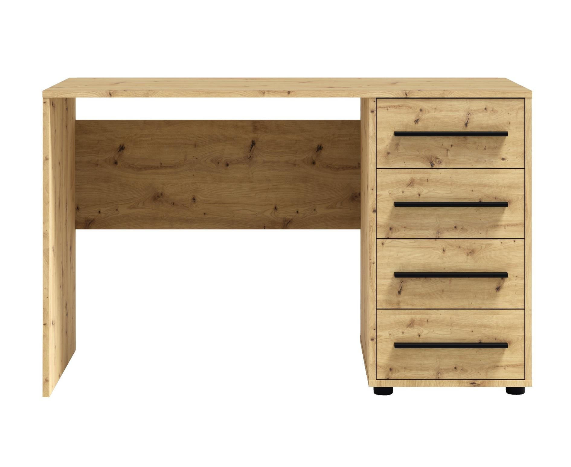 SCHREIBTISCH Maxivo Artisan Eiche, mit Schubladen - Schwarz/Eiche Artisan, Holzwerkstoff (60/120/75cm) - Bettso