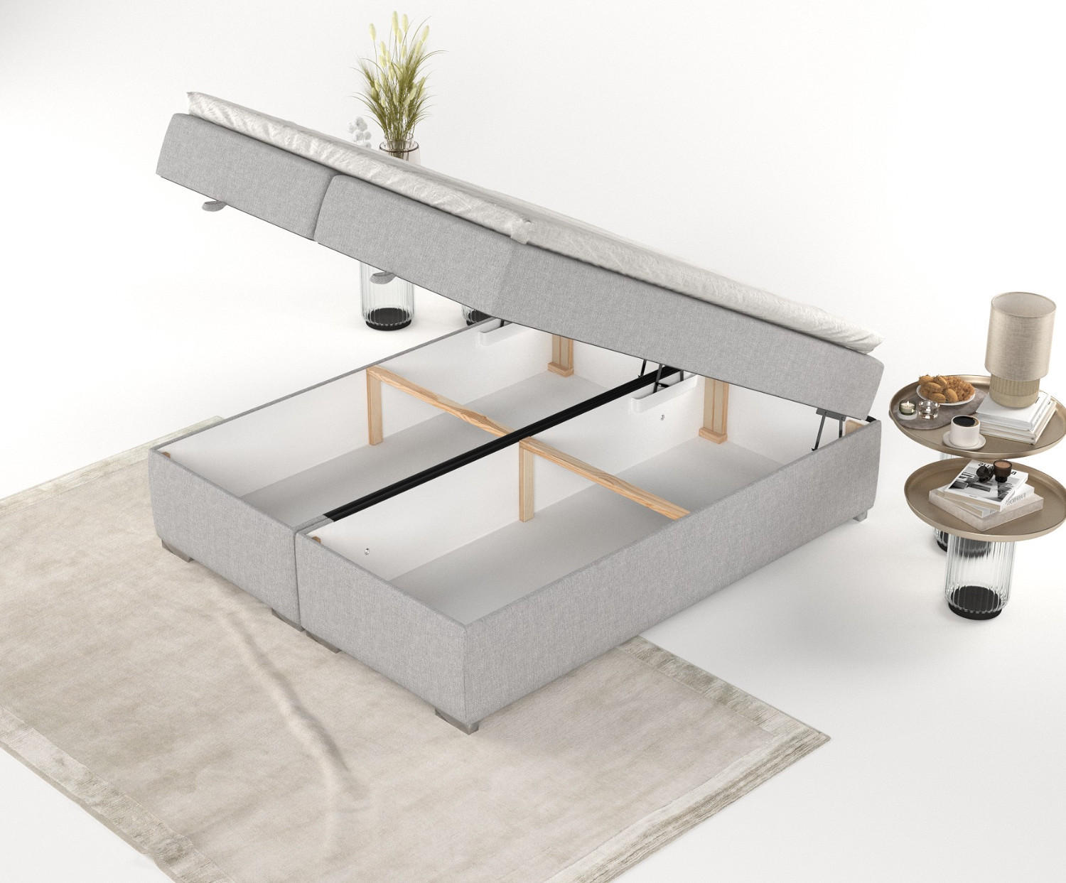 AltaBeds Boxbett Grau 180x200 cm