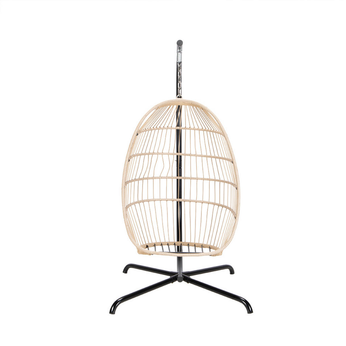 FALTBARER HÄNGESESSEL LOMA - Beige, 1-Sitzer - Beige, Kunststoff (86/118/72cm) - Home Deluxe