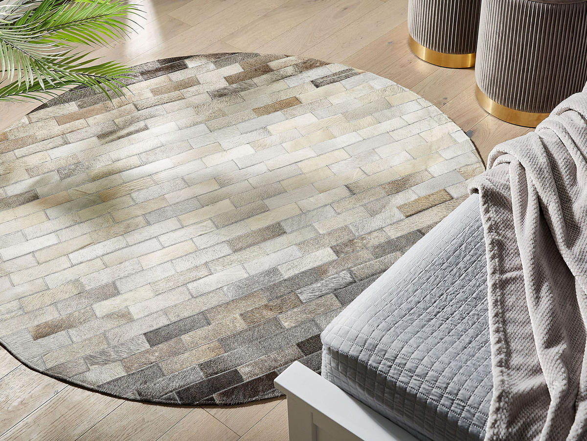 KURZFLOR-TEPPICH Dutlar 140/140 cm - Braun, Fell (140/140cm) - Beliani