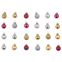 CHRISTBAUMKUGEL-SET (24-tlg.)Hang On - Rotbraun/Goldfarben, Glas (2/2/2cm) - Butlers