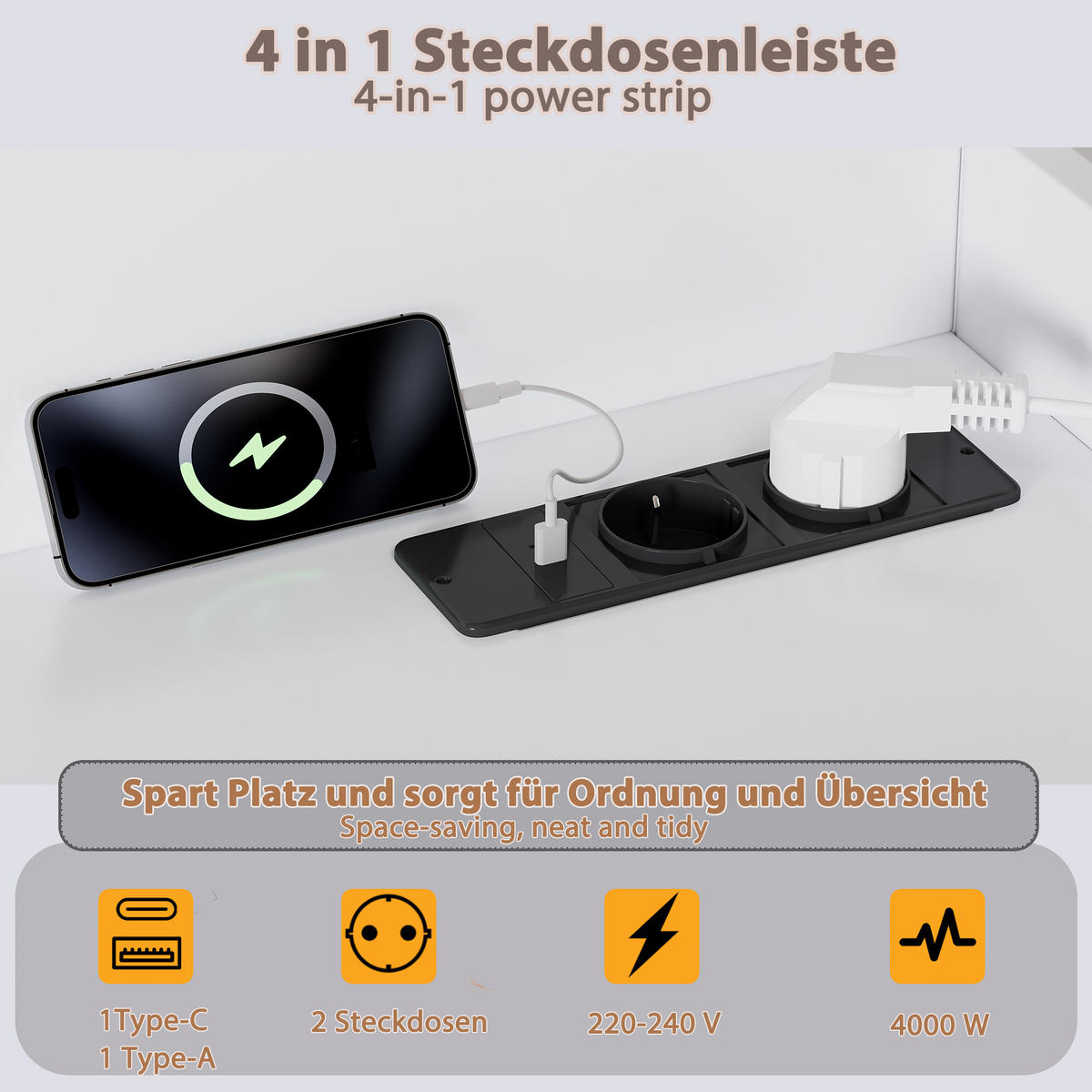 BETT 120/200 cm in Weiß mit Ausziehbett, Stauraumregal, Kopfteilablage und Ladestation - Weiß, Holzwerkstoff (120/200cm) - STILVORA