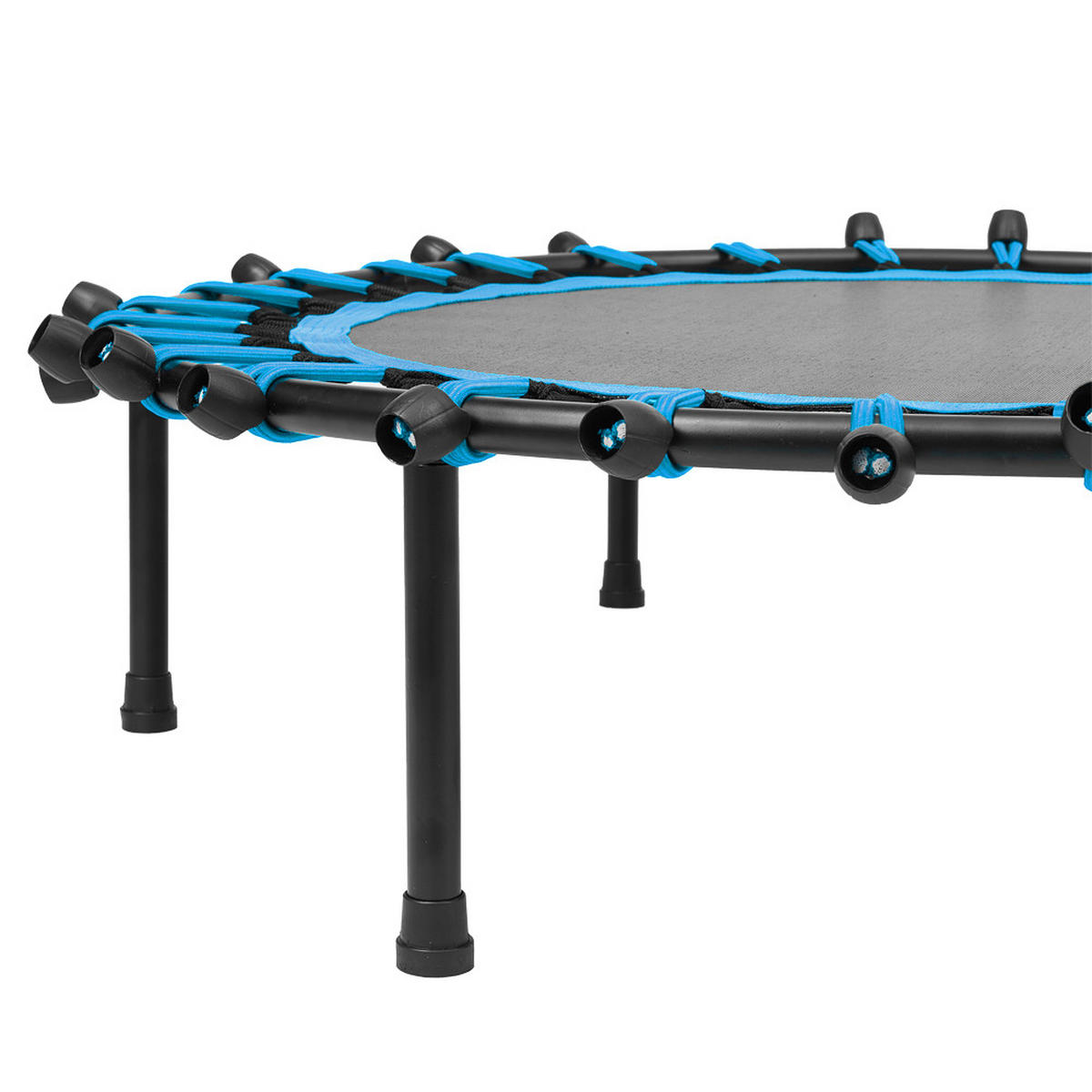 40-ZOLL-RUNDTRAMPOLIN mit Gummiseilen aus Stahl, Oxford-Gewebe, Gummiseile in Schwarz Blau Langlebig und sicher Stabil und leise 25 x 101 x 101cm - Blau, Metall (101/101cm) - Livingandhome