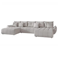 WOHNLANDSCHAFT DIEGO mit Schlaffunktion und Bettkasten Grau - Grau, Holzwerkstoff/Kunststoff (382/91/190cm) - Idohome
