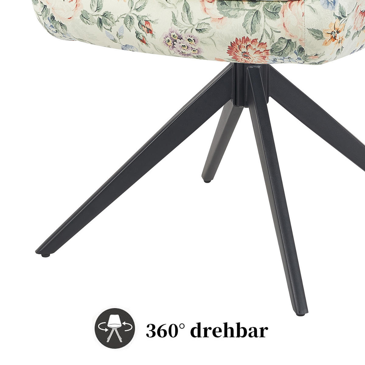 ARMLEHNSTUHL ARVIT - Multicolor/Schwarz, Textil/Metall (58/87/61cm) - B&D Home
