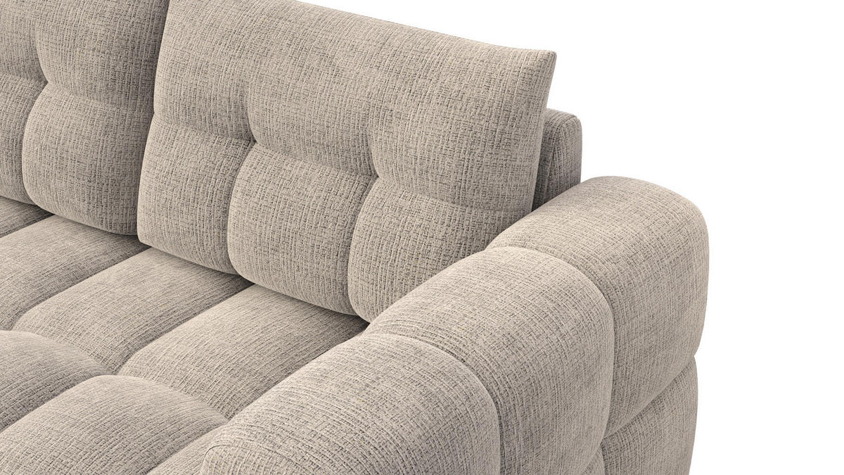 ECKSOFA CLOUDI 4-Sitzer links, beige - Beige/Schwarz, Holz/Textil (294/160cm) - Courtois Laville