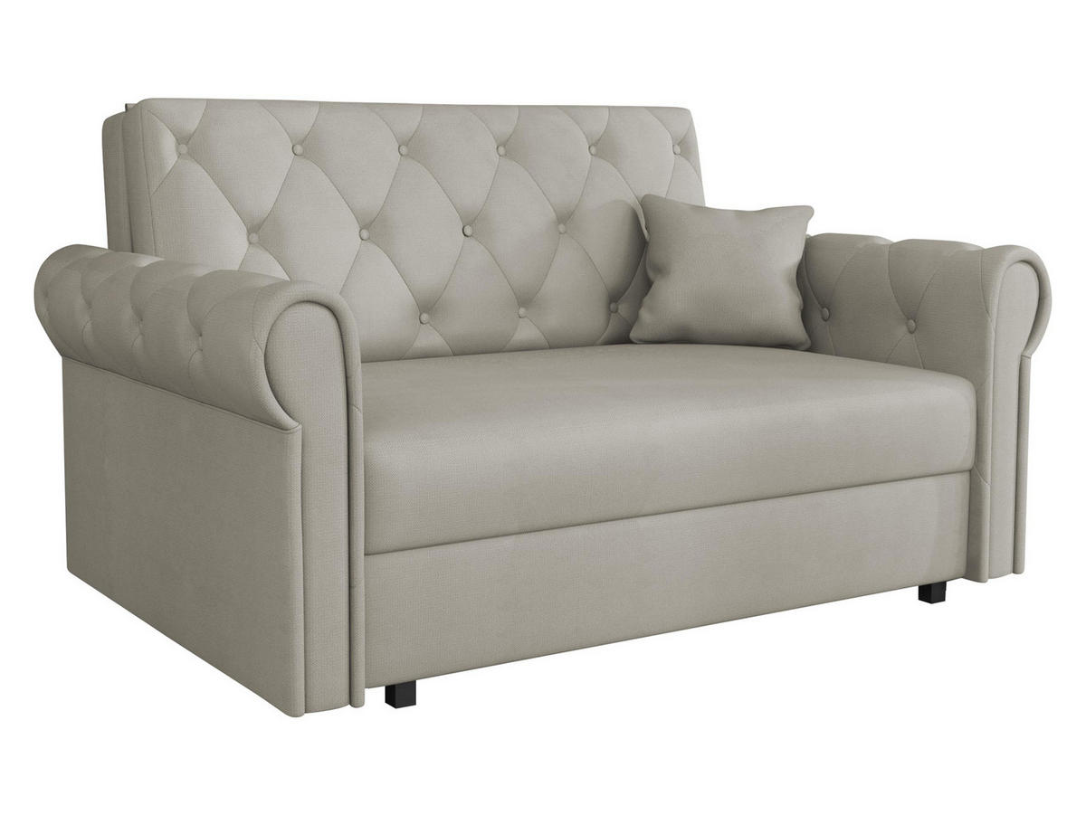 SCHLAFSOFA Viva Roma II - Beige/Schwarz, Holz/Textil (148/85/98cm) - MIRJAN24
