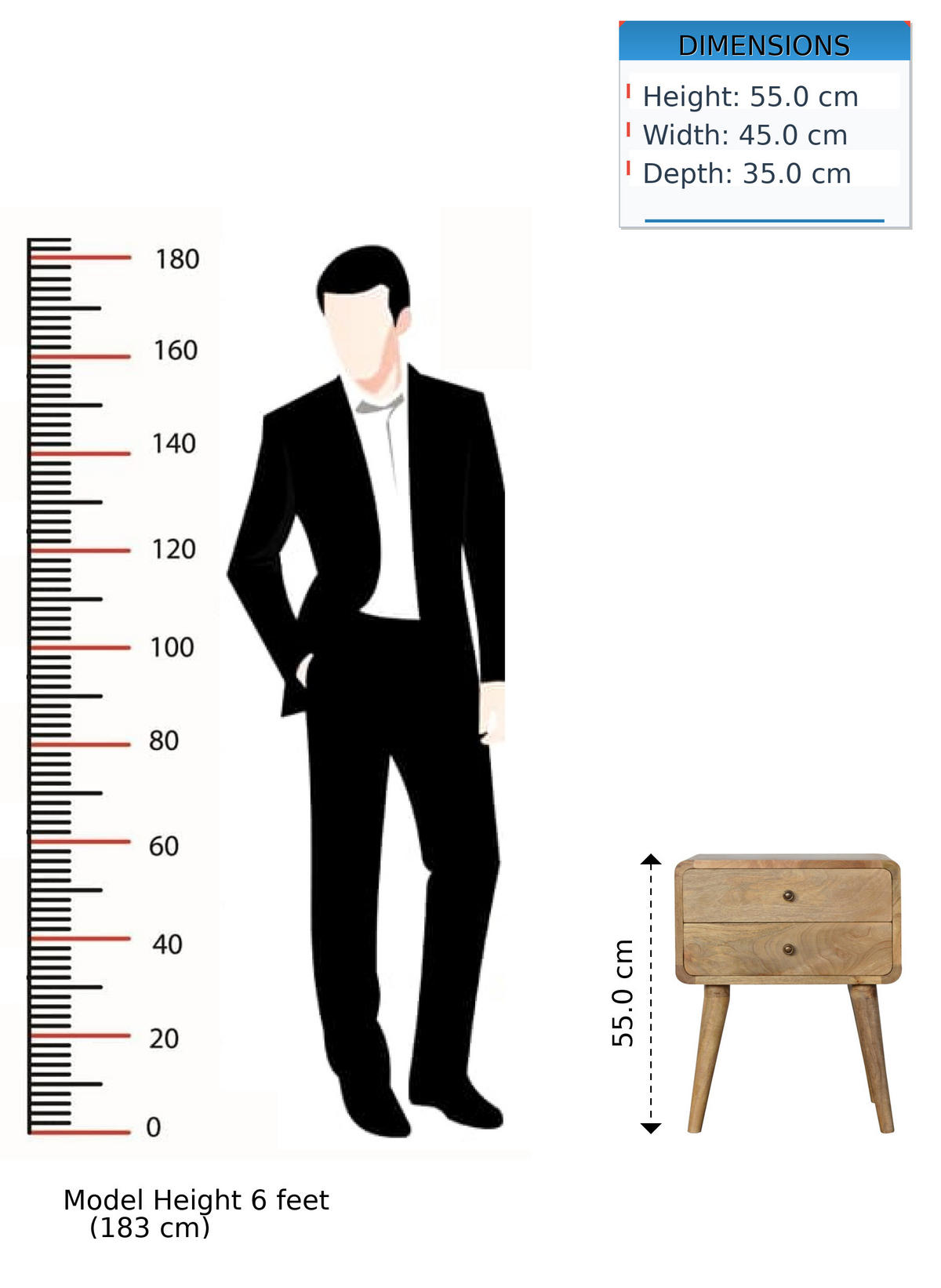 NACHTTISCH mit 2 Schubladen, Beige - Messingfarben/Braun, Holz/Metall (45/55/35cm) - Artisan Furniture