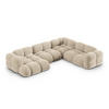 PANORAMASOFA rechts Loretto aus Samt leichtes beige 5 Sitzplätze - Creme, Textil (250/68/345cm) - Cosmopolitan Design