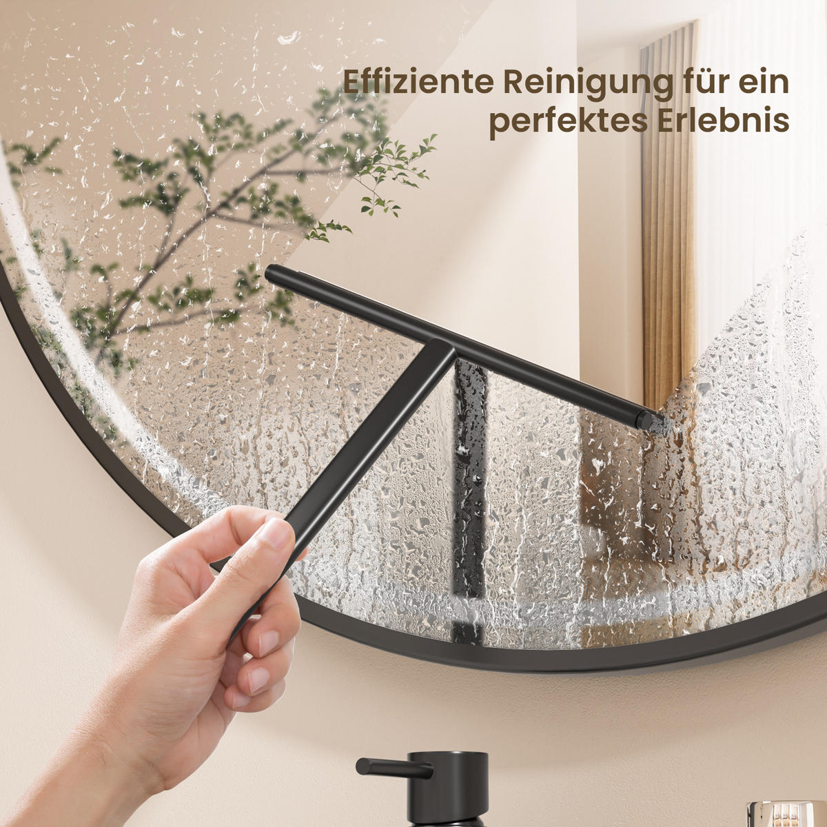 DUSCHABZIEHER mit Doppelhaken 21,5/22,5 cm - Schwarz, Kunststoff (21/22/4cm) - EMKE