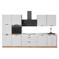 KUCHYNKA Fame-Line, Biely vidiecky dom/Dub Goldkraft, 340 cm, AP Marble - biela/dub medový, kompozitné drevo (340/206.8/60cm) - Vicco