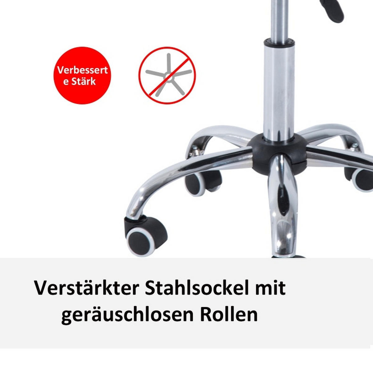 ROLLHOCKER in Schwarz 54x50x78 cm mit Rückenlehne, höhenverstellbar und drehbar - Schwarz, Kunststoff (50/78/54cm) - IVMEU
