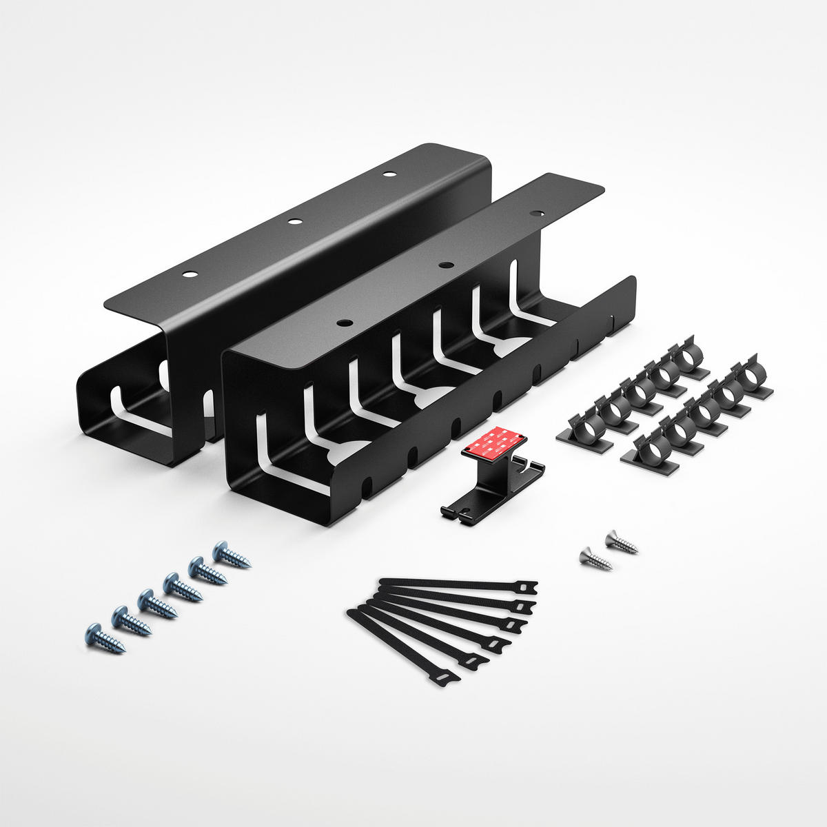 KABELKANAL Set D, Schwarz - Schwarz, Metall (43/10/12cm) - Albatros