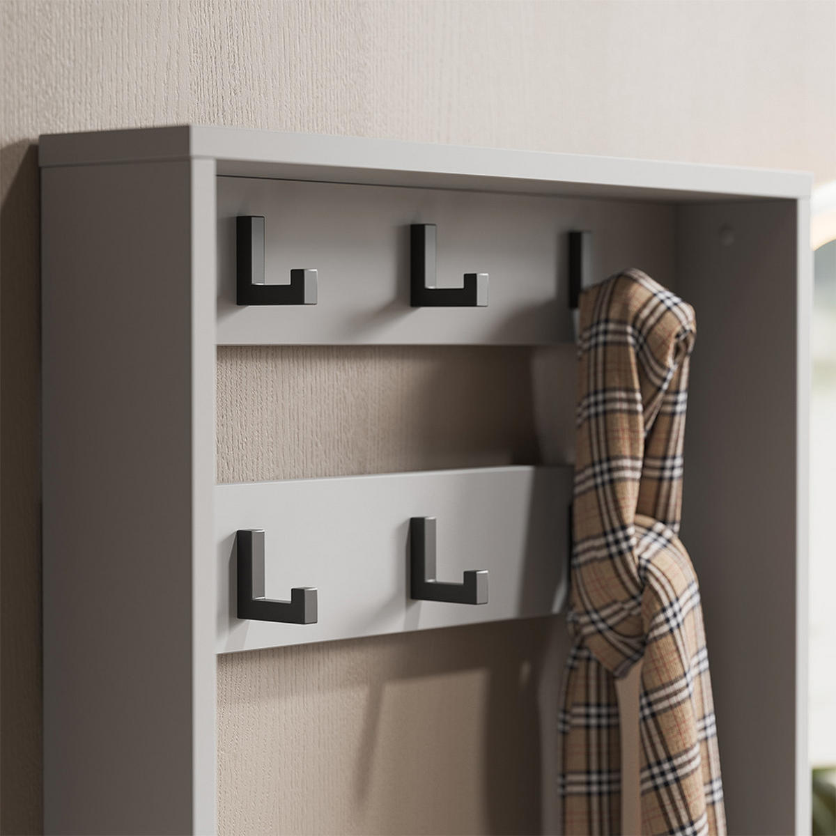 GARDEROBE Eliza Grau 100 x 45 cm Set, 3 Teile - Grau, Holzwerkstoff (100/45/40cm) - Vicco