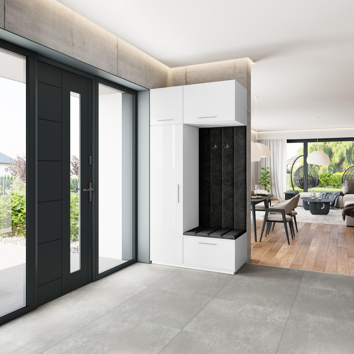 GARDEROBENSCHRANK REMA 120/240/60 cm Modern Weiß - Weiß, Holzwerkstoff (120/240/60cm) - MASSENO