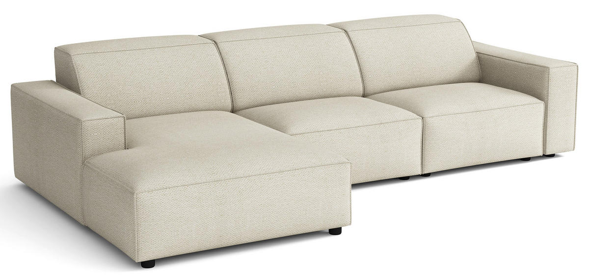 ROHOVÁ pohovka Sellmo, krémová, 287 cm - čierna/krémová, textil/plast (292/166cm) - Selsey