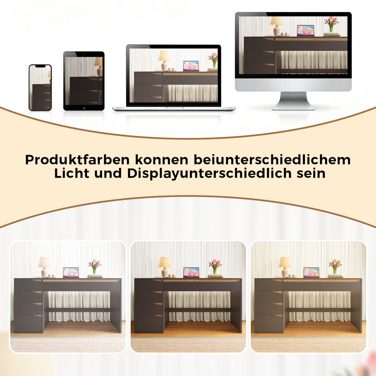 SCHREIBTISCH 140x50cm 5 Schubladen Grau Eiche - Grau, Holzwerkstoff (50/140/78cm) - FLIEKS