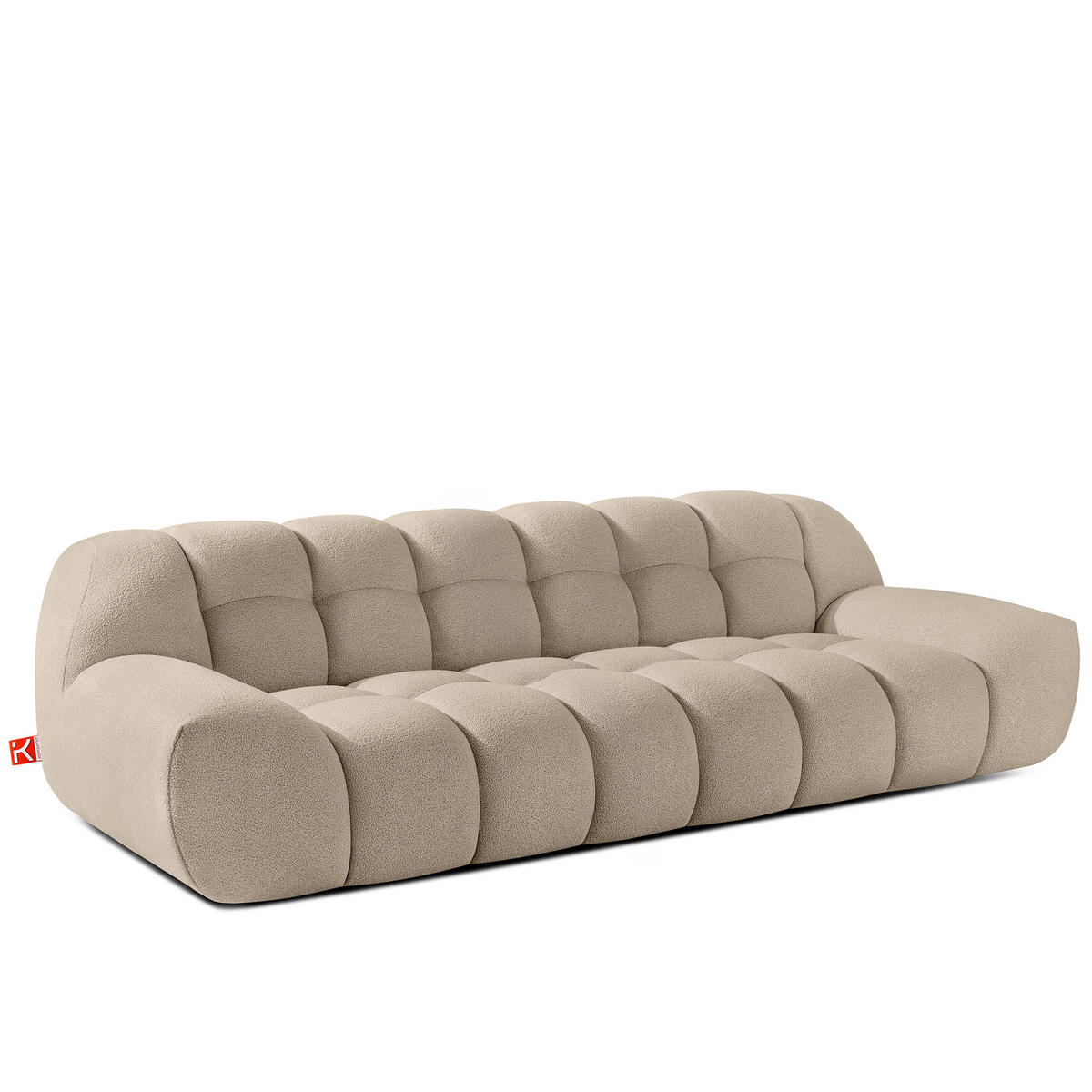 EINZELSOFA VENA Bouclé, Beige - Beige, Holz/Textil (254/72/105cm) - KONSIMO®