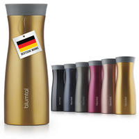 THERMOBECHER 380 ml - Kaffeebecher to go aus Edelstahl - auslaufsicherer Isolierbecher kalt/heiß - 360° Trinköffnung - Gelb - Dunkelgelb, Metall (0.38L) - Blumtal