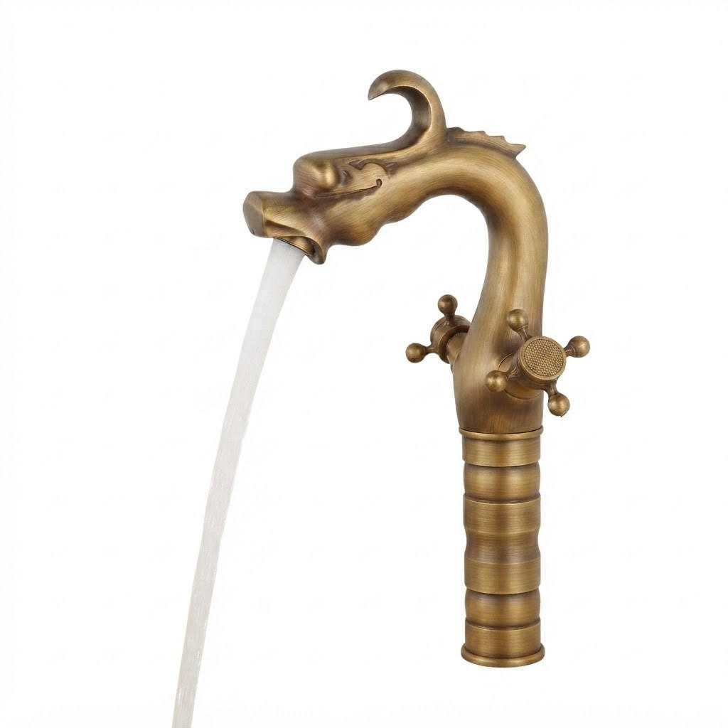 WASCHTISCHARMATUR, 34 x 15 cm, gold - Goldfarben, Metall (40/10/25cm) - Vallsero