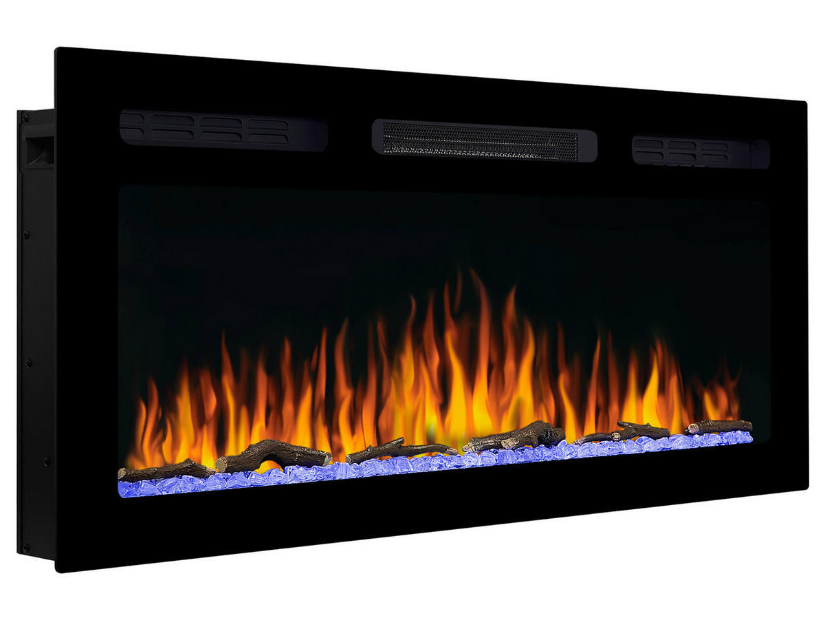 WAND-EINBAUKAMIN AF40WR – Breite 104 cm, 3D-Flammeneffekt, LED-Beleuchtung, Heizfunktion - Schwarz, Glas/Metall (101.5/45/14.5cm) - ArtiFlame
