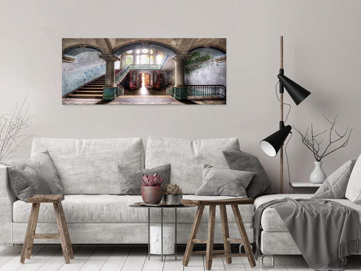 GLASBILD 125x50 cm Lost Place Architektur - Beige, Glas (125/50cm) - artissimo