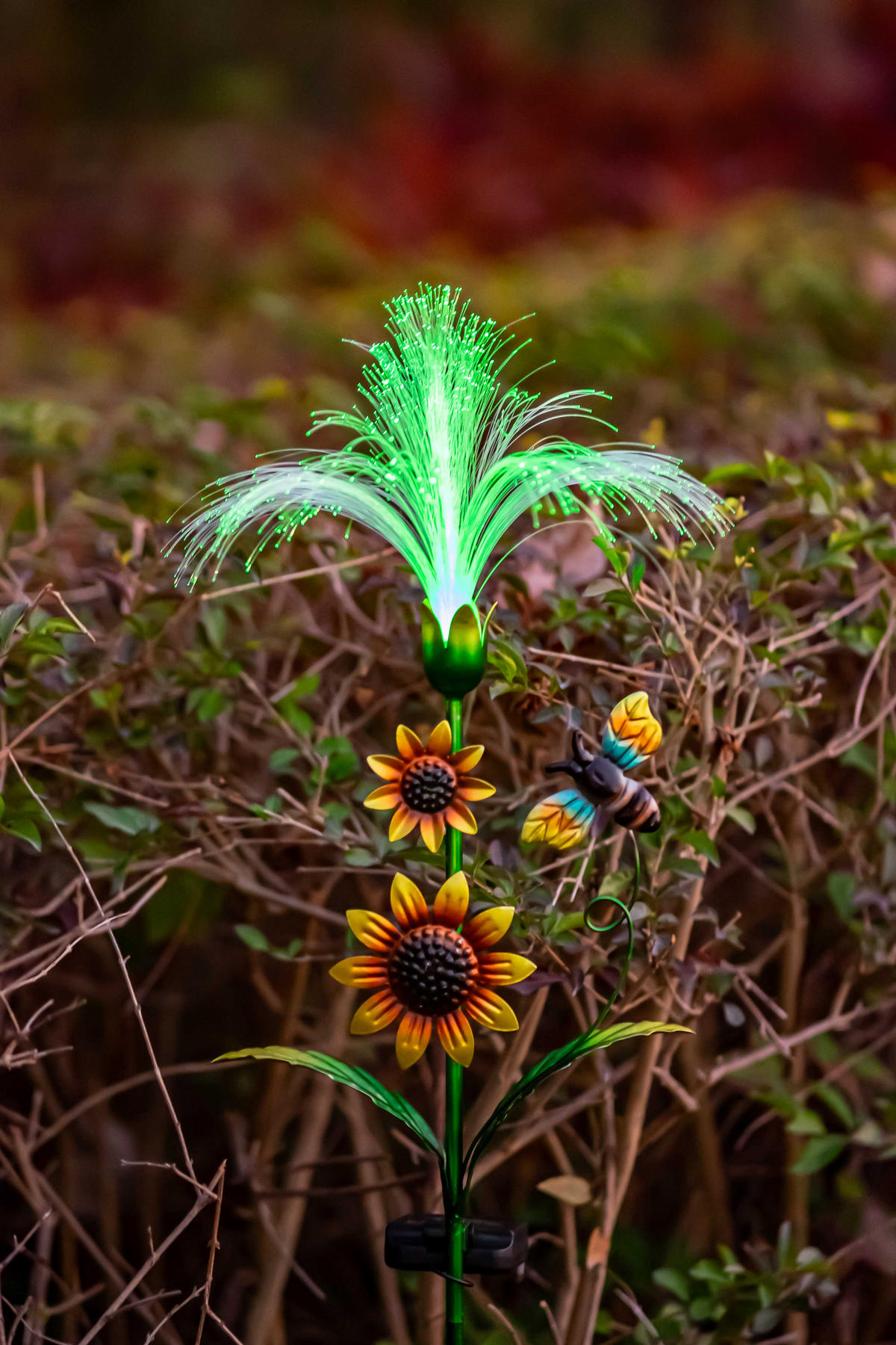 LED-SOLAR-GARTENSTECKER - mit Fiber-Beleuchtung und Dämmerungssensor für stilvolle Garten-Dekoration, 2er-Set - Weiß, Kunststoff (5/28/93cm) - Northpoint