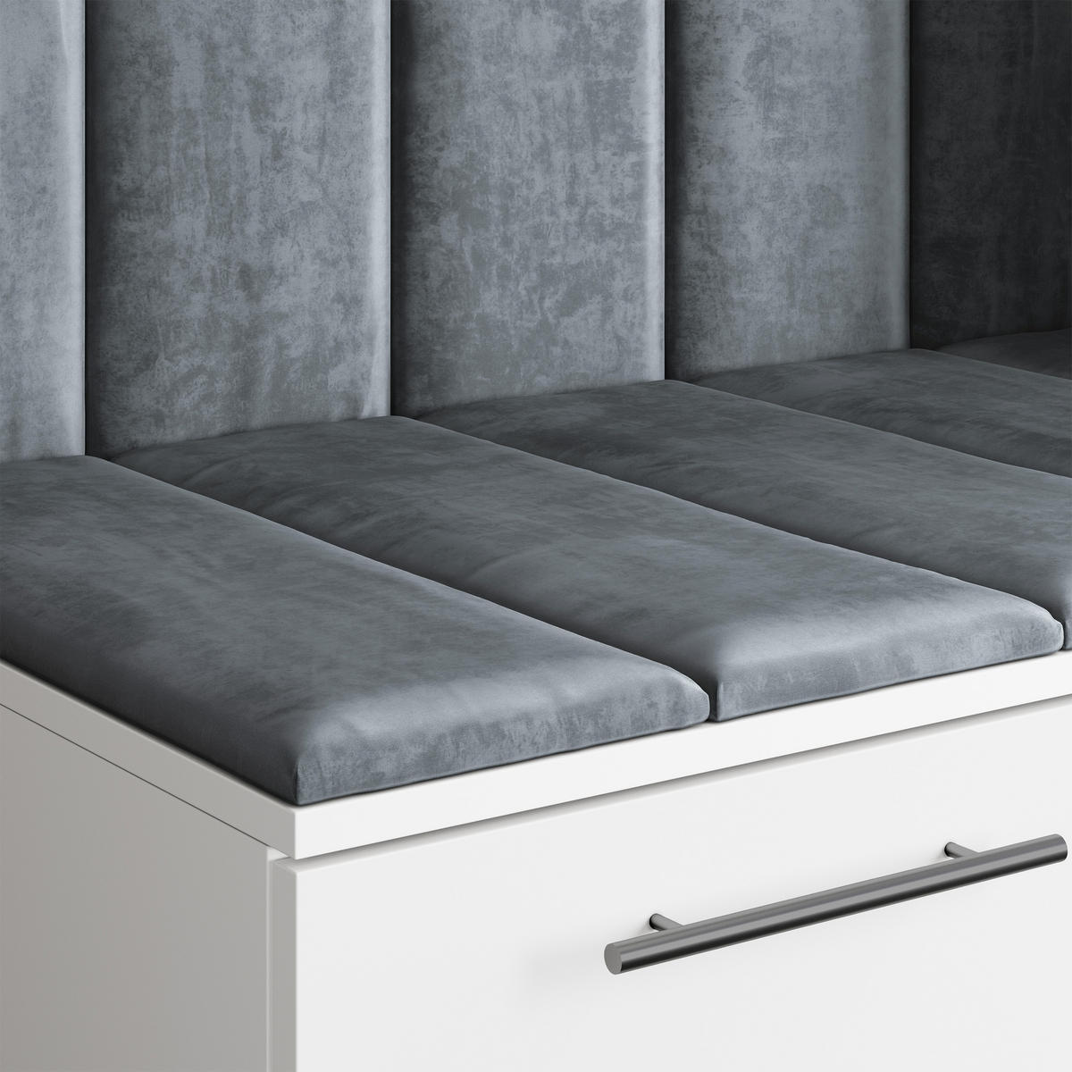 GARDEROBENSCHRANK REMA 120/240/60 cm Modern Garderobe-Set Weiß - Weiß/Grau, Holzwerkstoff (120/240/60cm) - MASSENO