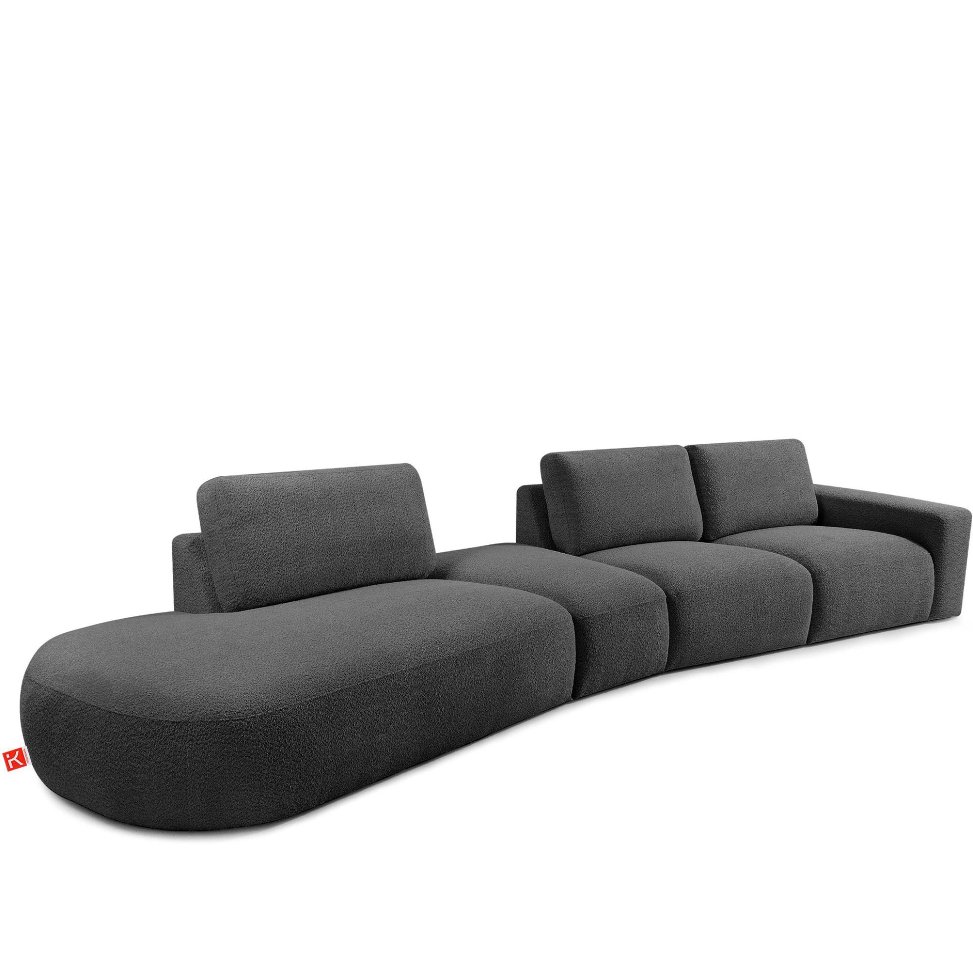 5-SITZER ECKSOFA ZUCCO Boucle links, Graphit - Graphitfarben, Textil (430/84/105cm) - KONSIMO®