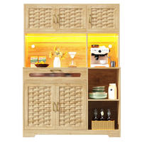 BUFFET LED-Beleuchtung Naturfarben 120/40/180 cm - Naturfarben, Holz (120/180/40cm) - PANGIVO