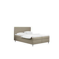 BOXBETT Mit Bettkasten Und Matratze + Topper RUGIA Stoff Velvet Beige 160x200 cm H2-Pocket - Beige, Holz/Holzwerkstoff (160/200cm) - Kaiser Möbel