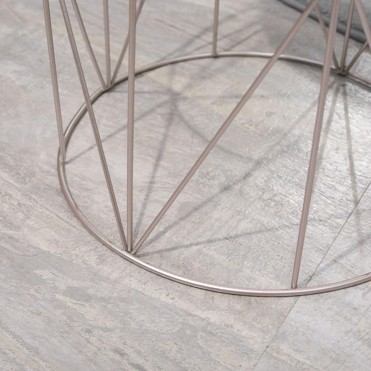 GARTENTISCH, Rose Gold, Metall - Roségold, Metall (38/38/52.5cm) - Outsunny