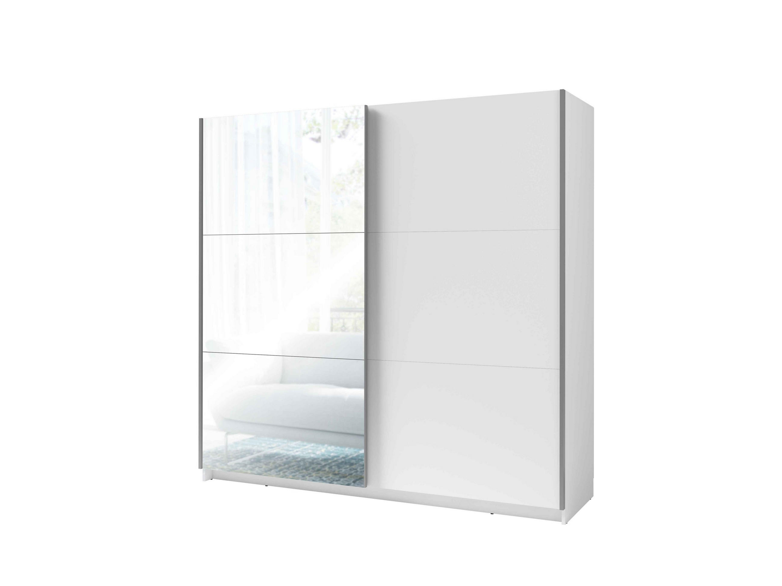 Masseno Schwebetürenschrank Weiß 150.6x207x55.3 cm