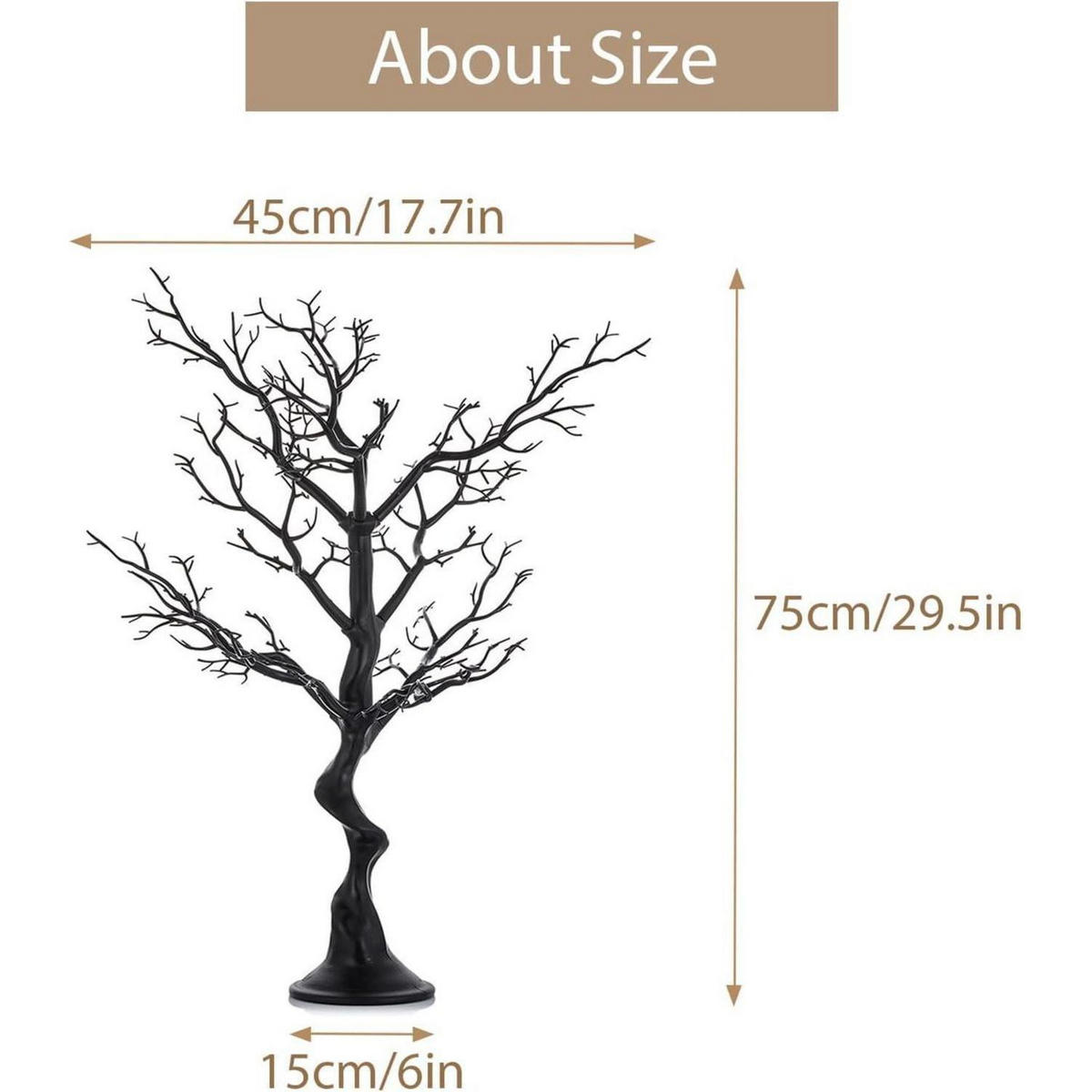 DEKO Baum Wunschbaum Schwarz 75 cm - Schwarz, Kunststoff (75cm)