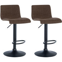 BARHOCKER 2er Set Stoff braun - Schwarz/Braun, Textil/Metall (39/84/36cm) - CLP