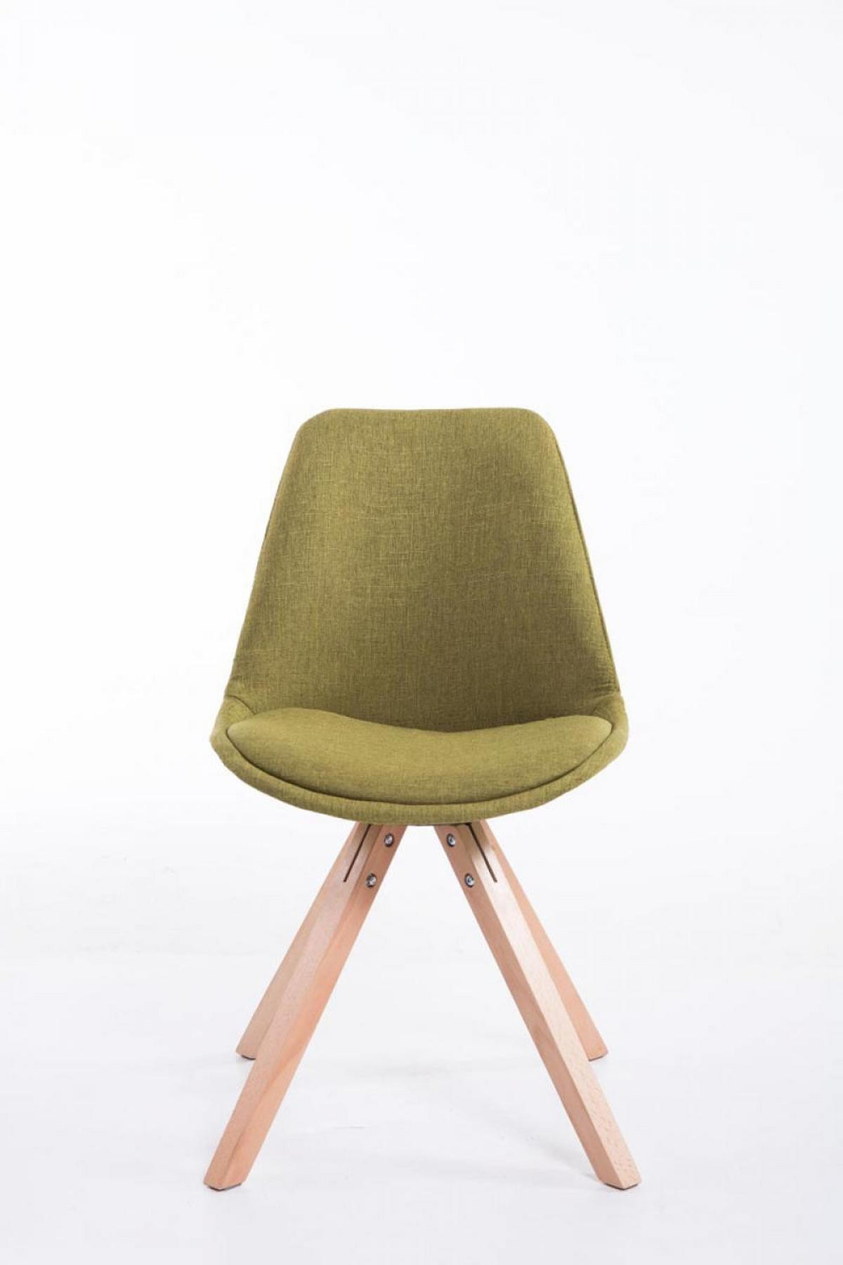 STUHL Stoff grün - Eukalyptusholzfarben/Grün, Holz/Textil (48/84/56cm) - CLP