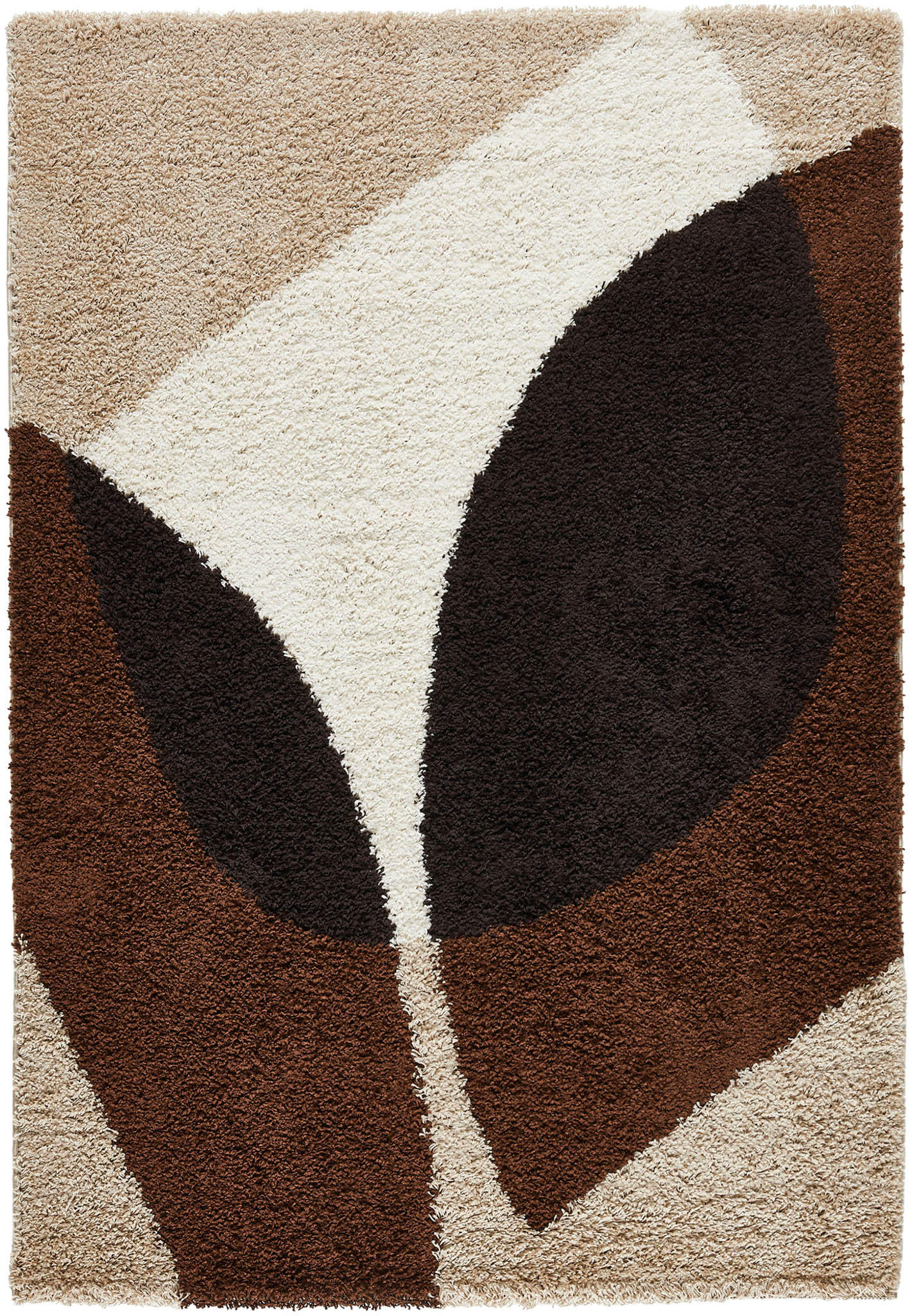 TEPPICH shaggy mit abstraktem Muster in Braun Palerme 80x140 cm - Braun, Textil (80/140cm) - Nazar Rugs