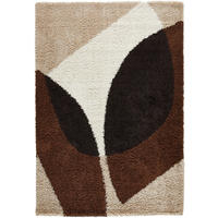TEPPICH shaggy mit abstraktem Muster in Braun Palerme 80x140 cm - Braun, Textil (80/140cm) - Nazar Rugs