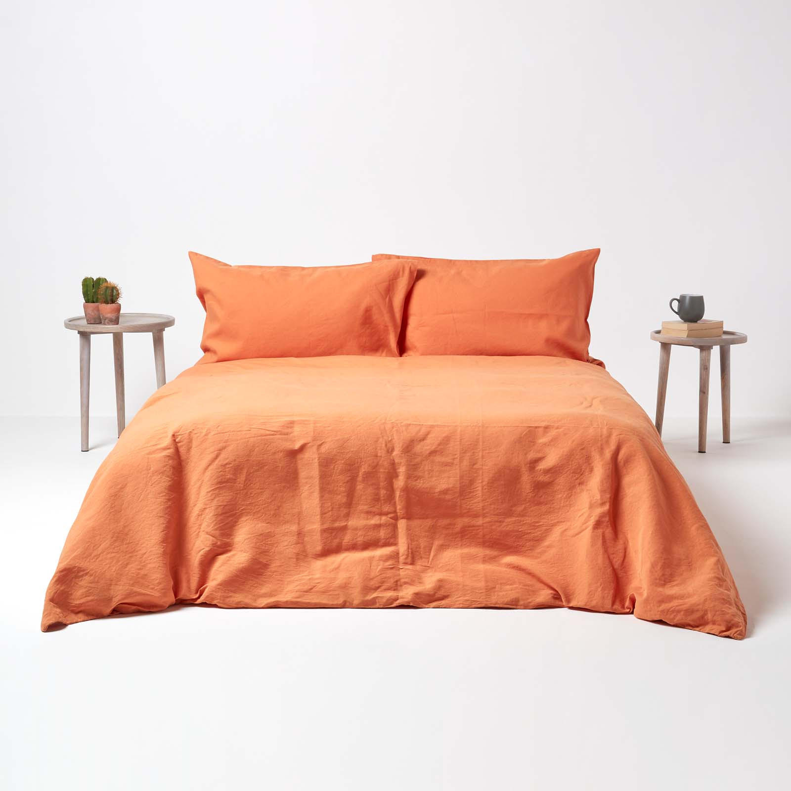 BETTWÄSCHE Leinen - Orange, Textil (150/200cm) - Homescapes