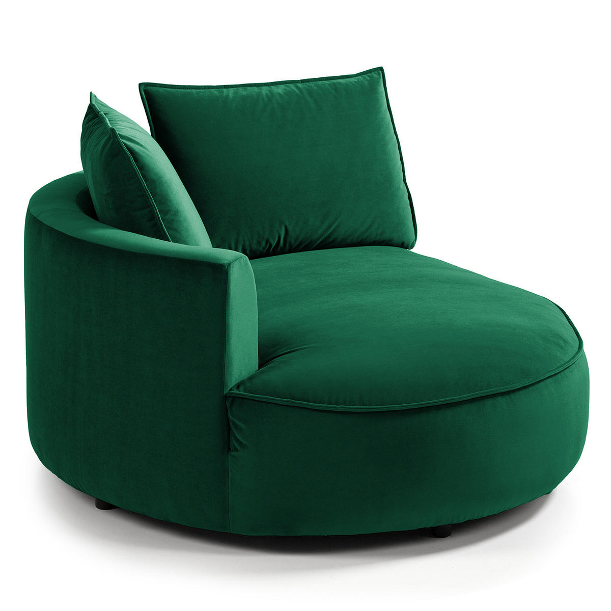 OTTOMANE - modular - Dunkelgrün/Schwarz, Kunststoff/Textil (126/82/154cm) - home24