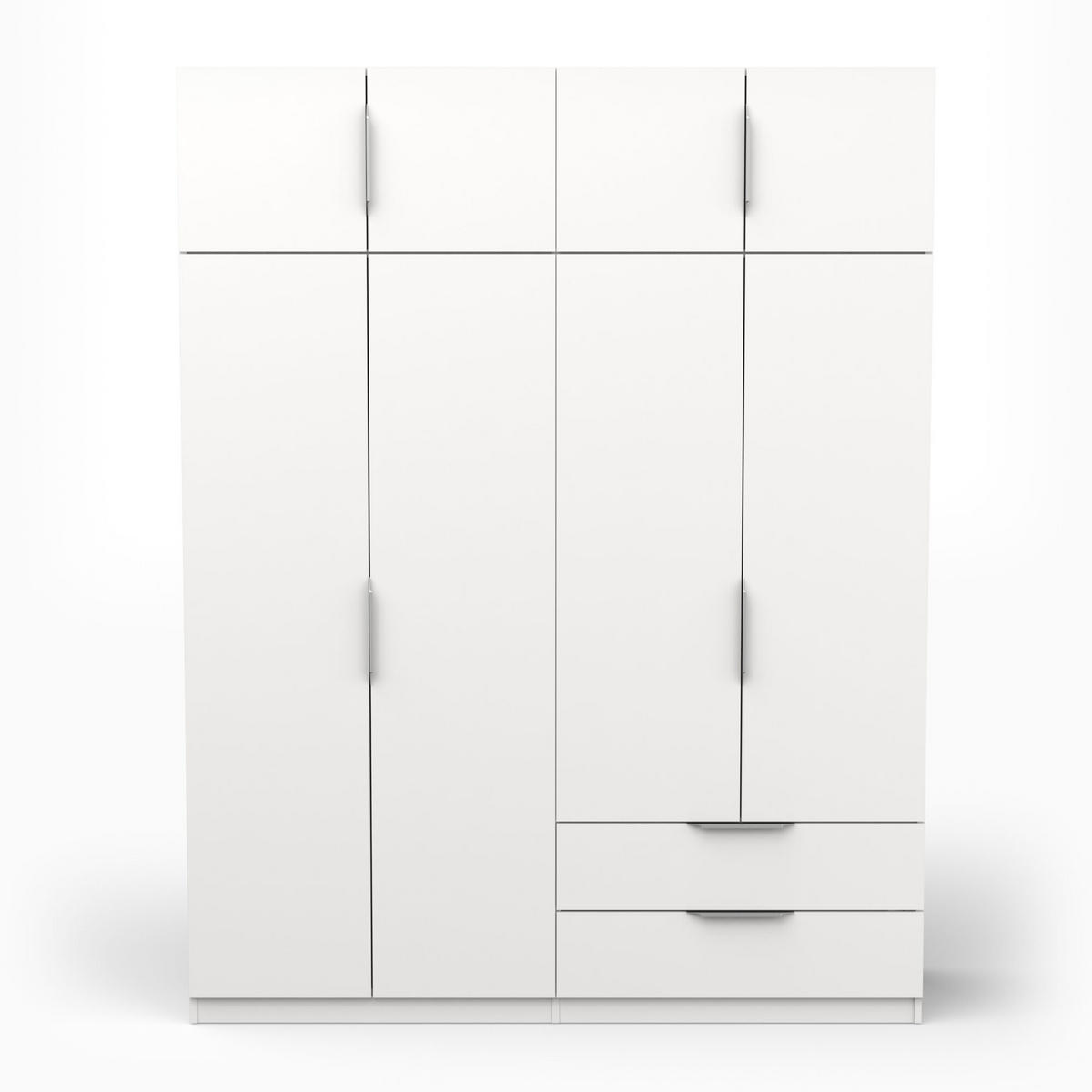 SCHRANK, 8 Türen - GHOST - Weiß - 157,3 x 51,1 x 203 cm - Weiß, Holz (51.1/203/157.3cm) - Demeyere