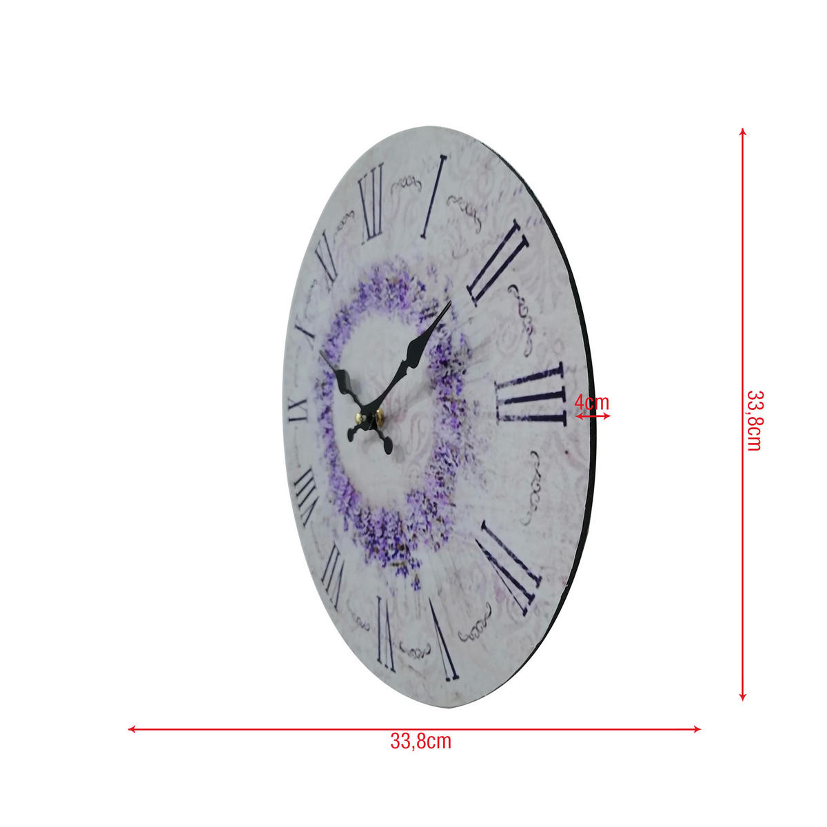 WANDUHR Weiß 4/34/34 cm - Weiß, Holzwerkstoff (4/34/34cm) - Mobili Rebecca