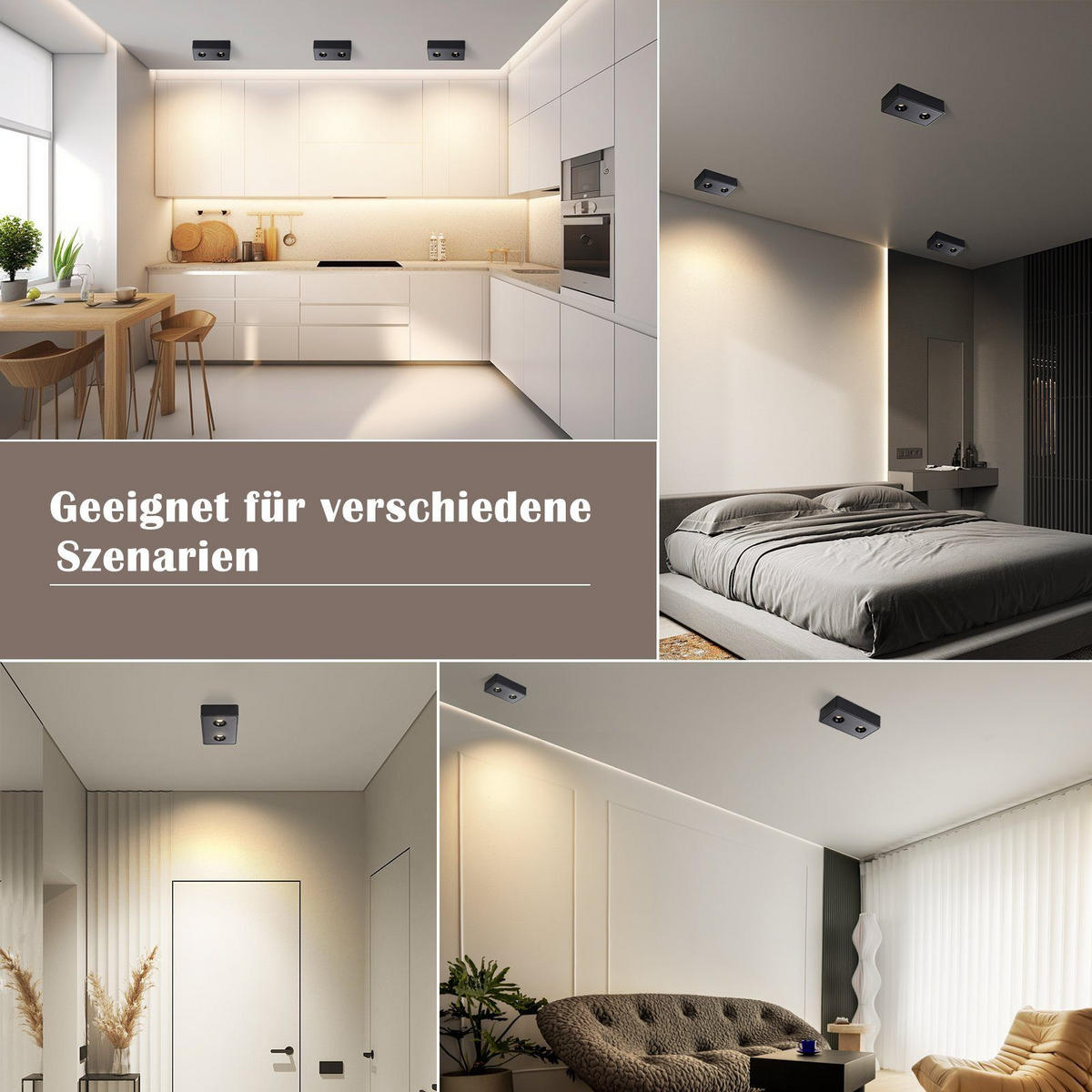 LED-STRAHLER Chopper 22.2/13.2/5.5cm - Schwarz, Metall (22.2/13.2/5.5cm) - ZMH