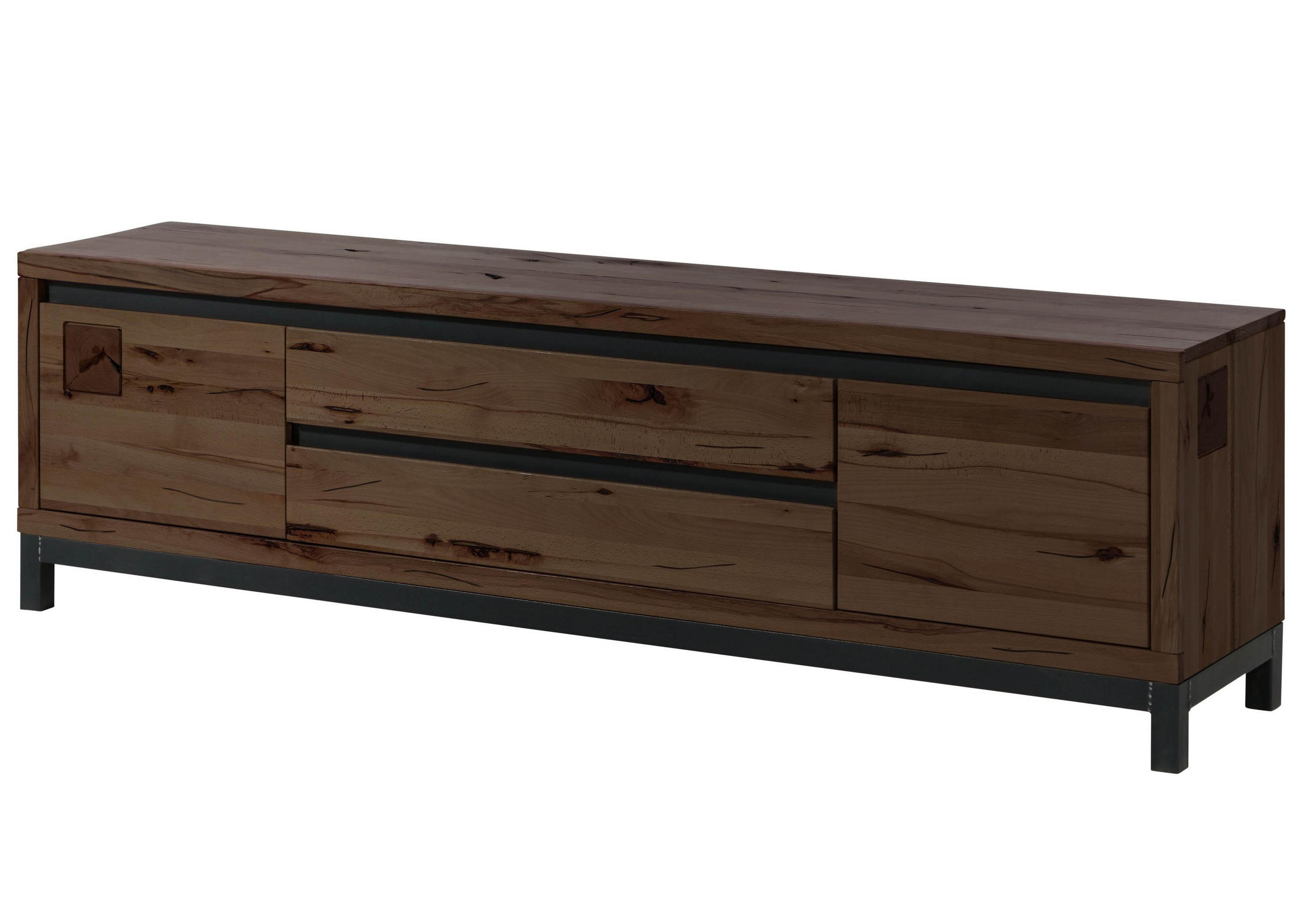 TV-BOARD Kernbuche 190x40x56 tabacco braun geölt VILLANDERS #253 - Braun, Holz (190/56/40cm) - Massivmoebel24