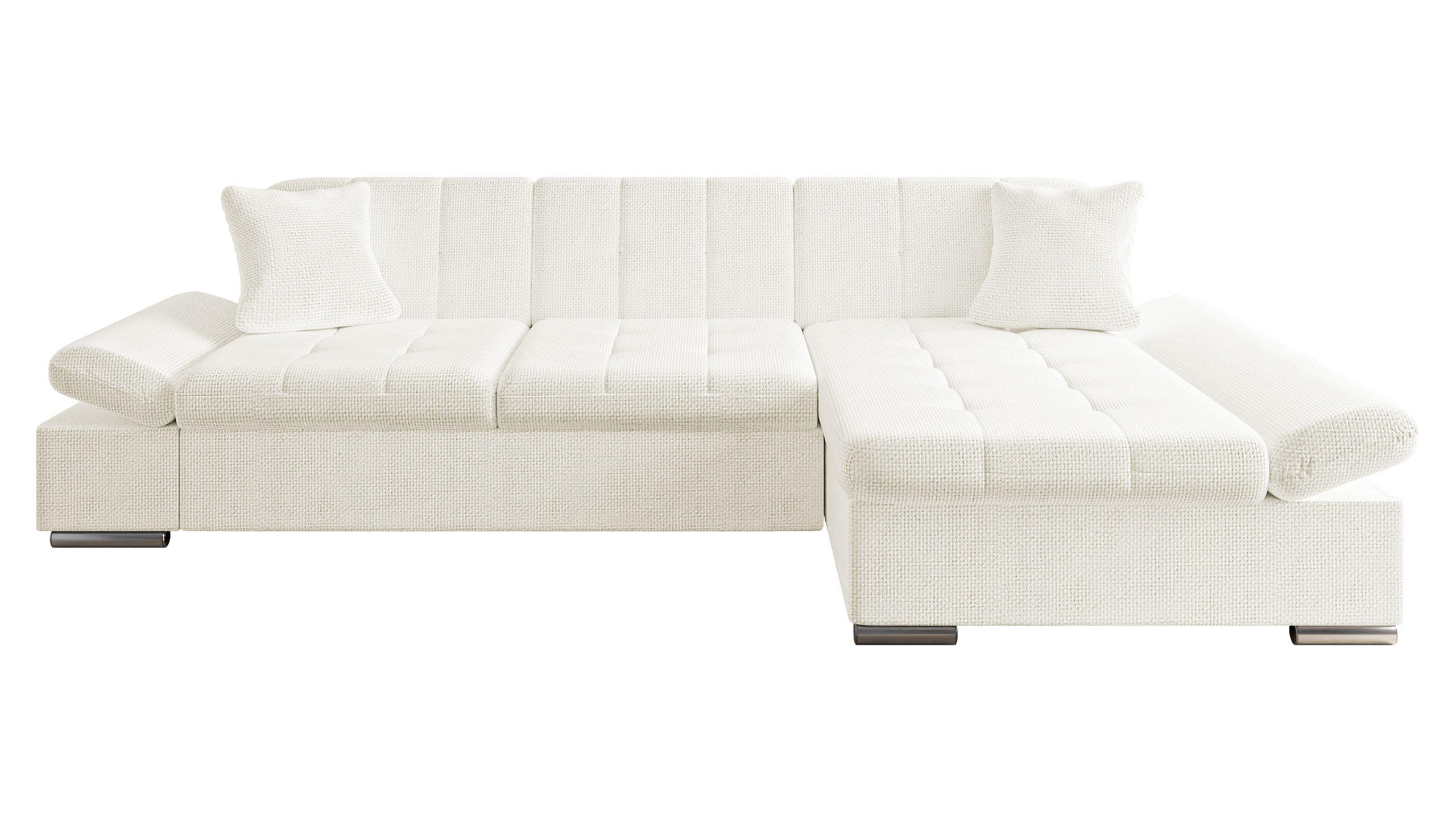 ECKSOFA Malwi, Seite: Rechts - Ecru, Holz/Textil (278/161cm) - MIRJAN24