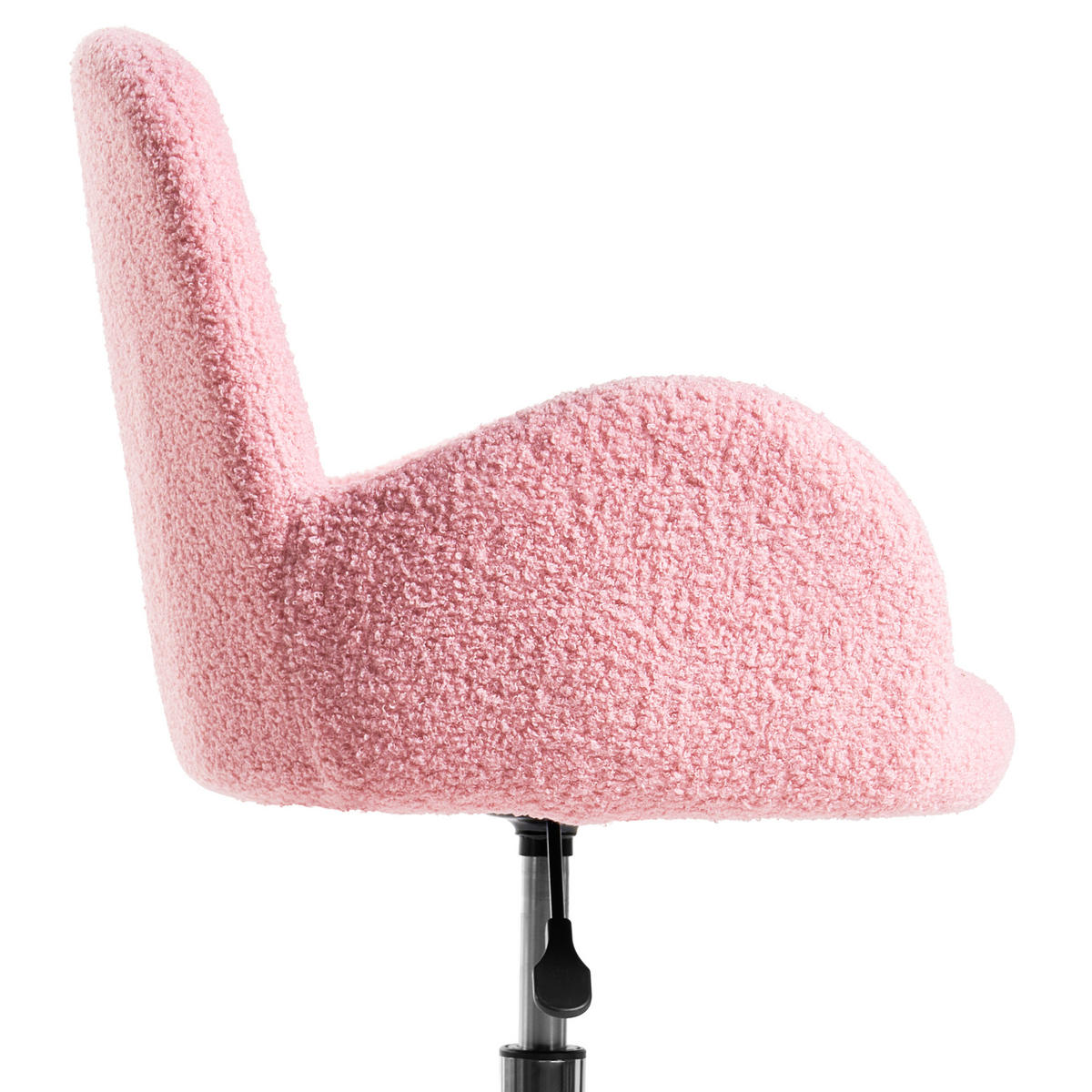 SCHREIBTISCHSTUHL Bouclé Rosa Priddy - Pink, Textil (60/79/60cm) - Beliani
