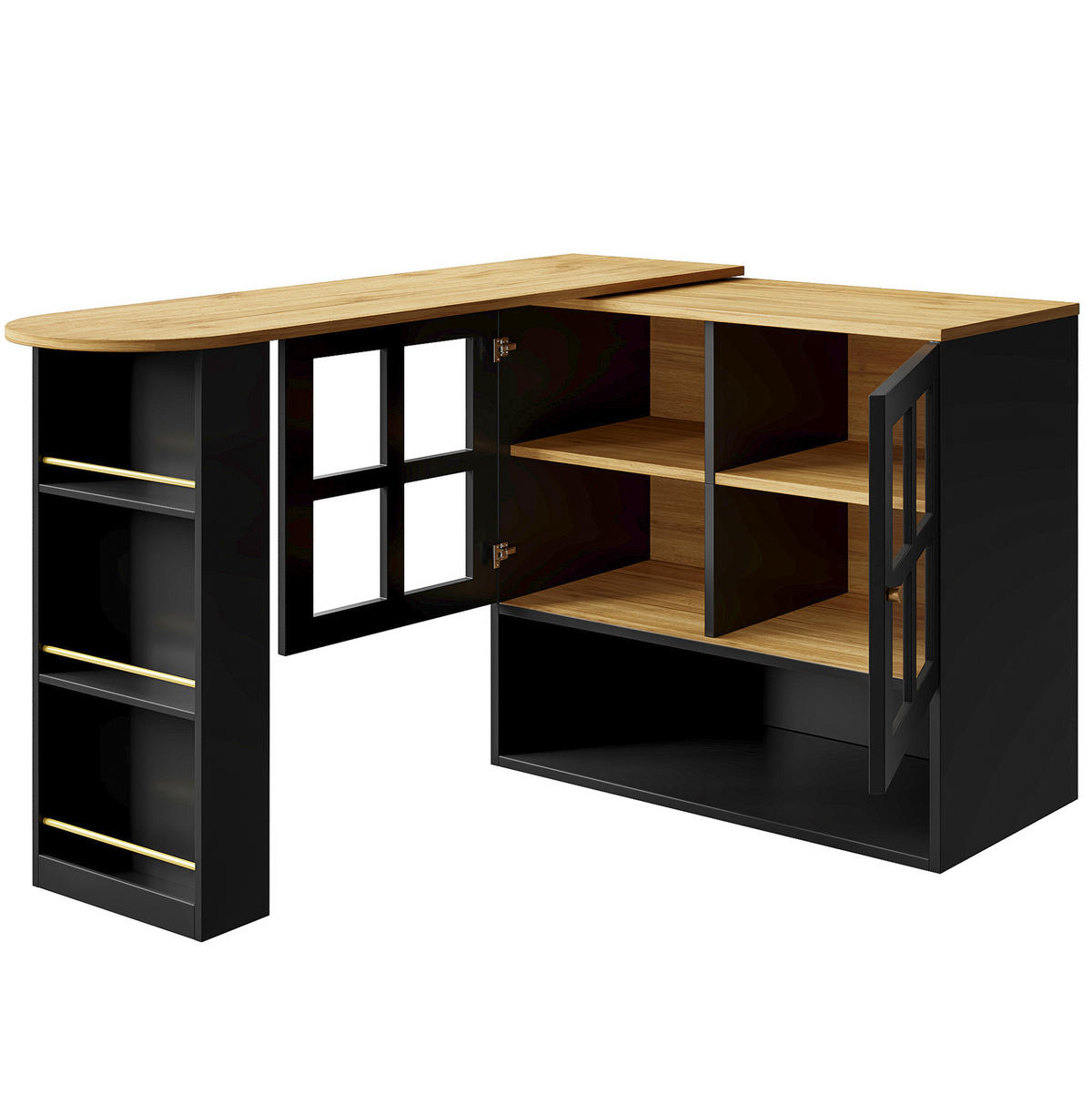 STEHTISCH 360° drehbar ausziehbar 138-204 cm MDF Schwarz - Schwarz, Holz (39/102.5/138cm) - Beauniv