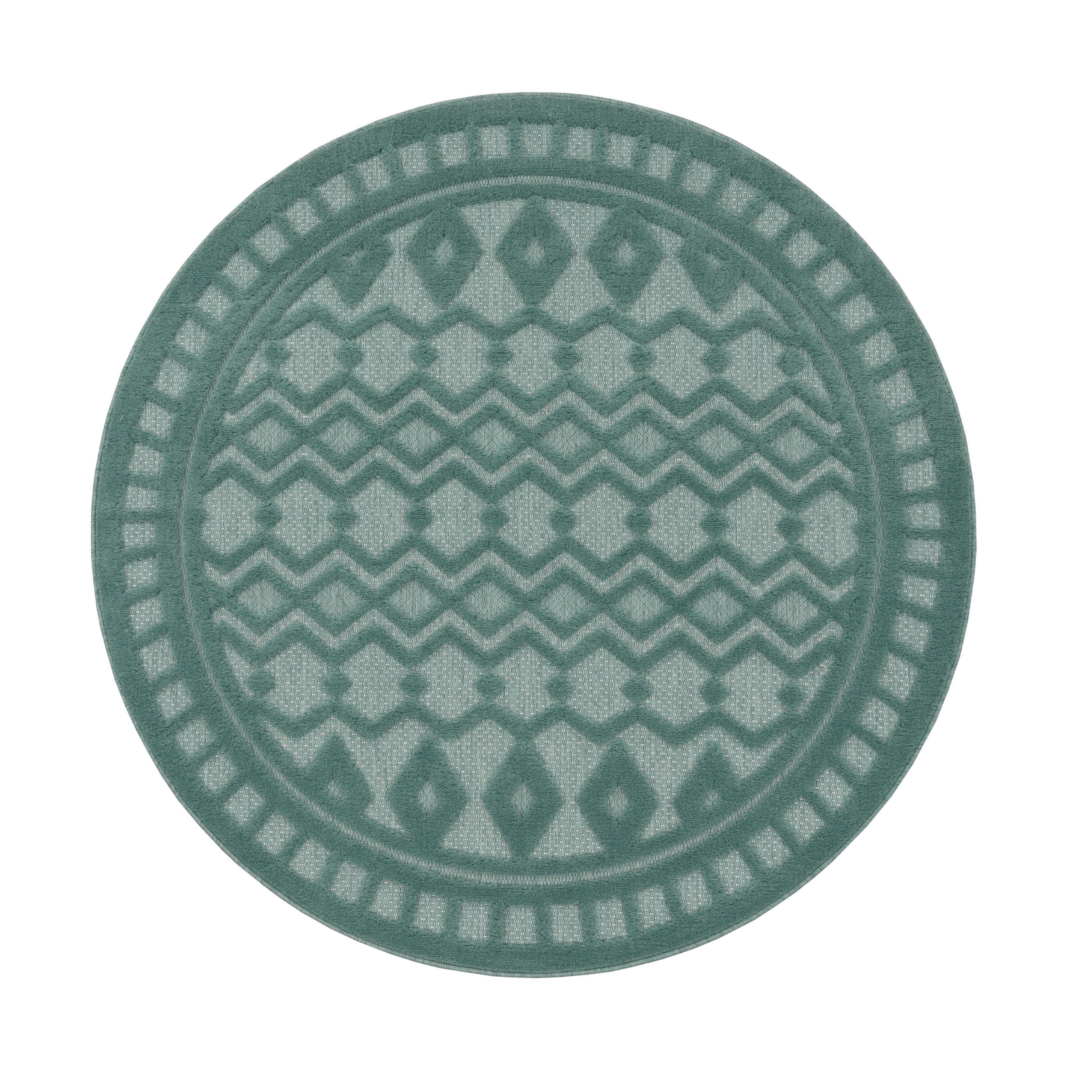 OUTDOORTEPPICH 120/120 cm Livorno 671 - Türkis, Textil (120/120cm) - Paco Home