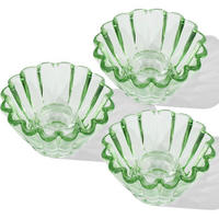 KERZENSTÄNDER 3er Set Glas Grün - Grün, Glas (8.3/4.3/8.3cm)